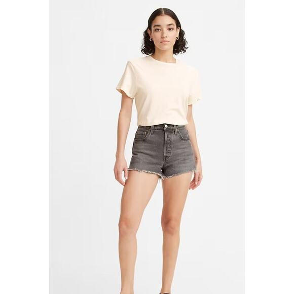 Levi's Pants - Levi's 501 High Rise Cabo Rise Button Fly Short Black Shorts Women Sz US 31